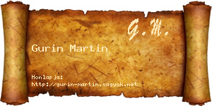 Gurin Martin névjegykártya